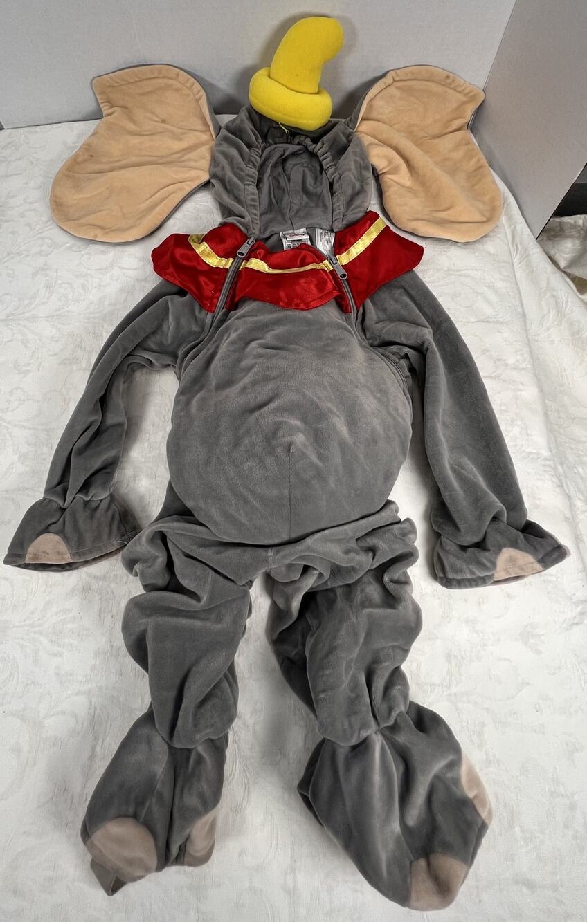 Disney Store Dumbo Plush Costume Baby Toddler 18-24 Months Halloween Jumpsuit
